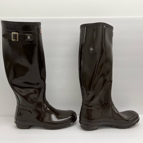 Hunter Women's Original Tall Gloss Rain Boots brown - Picture 2 of 16